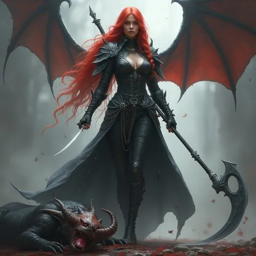 demoness,abaddon,demona,melisandre,satana,targaryen,Illustration,Realistic Fantasy,Realistic Fantasy 01