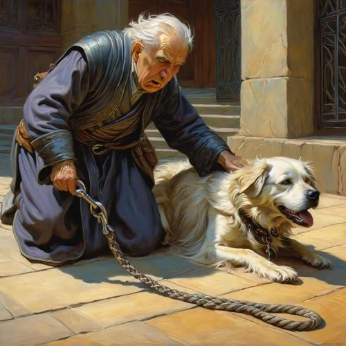 the good shepherd,boy and dog,good shepherd,shepherd,monks,girl with dog,mans best friend,companion dog,elderly man,pet,man praying,samaritan,oil painting on canvas,pyrenean shepherd,carpathian shepherd dog,east-european shepherd,oil painting,maltese,dog,oil on canvas,Illustration,Realistic Fantasy,Realistic Fantasy 03