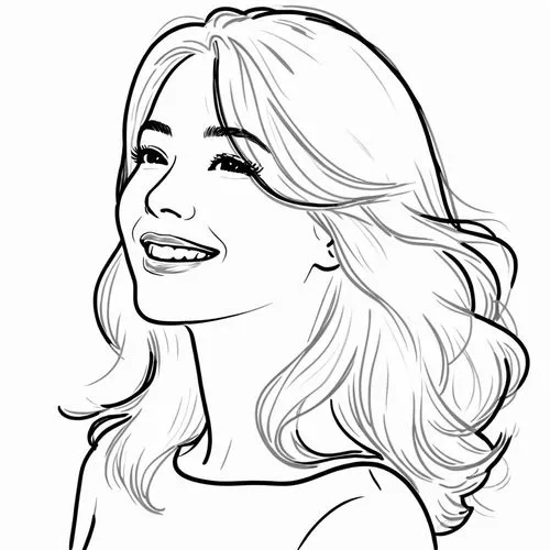 女生，，毛衣，线稿，线条艺术，简洁的线条，简约主义,a cartoon caricature of a woman with shoulder length hair,coloring page,coloring pages,coloring pages kids,angel line art,office line art,dalida,Design Sketch,Design Sketch,R