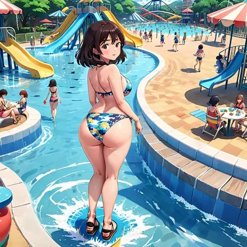 summer background,yanmei,kawaii people swimming,keijo,haruhi,waterpark,water park,gessen,kawakami,kumiko,idolmaster,shimei,beach scenery,megumi,beach background,swimsuits,imas,tsugumi,mayuri,fubuki,Anime,Anime,Traditional