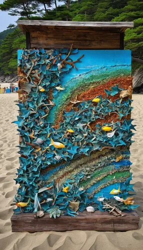 Write a poem inspired by the beautiful beaches of Gangwon Do.,glass painting,beach erosion,lego frame,coral reef,wood art,ocean pollution,cube sea,erosion,geological phenomenon,ocean floor,sand art,wa