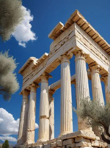 greek temple,erechtheion,laodicea,erechtheus,temple of hercules,roman temple,temple of diana,caesonia,acropolis,akropolis,doric columns,the parthenon,capitolium,hellas,parthenon,baalbek,panathenaic,nemea,dougga,hierapolis,Illustration,Abstract Fantasy,Abstract Fantasy 01