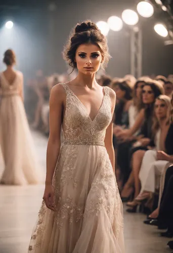 wedding dresses,wedding dress train,bridal clothing,wedding gown,bridal dress,wedding dress,walking down the aisle,bridal,quinceañera,bridal party dress,quinceanera dresses,runway,golden weddings,silver wedding,catwalk,debutante,bride,fashion show,blonde in wedding dress,ball gown,Photography,Cinematic