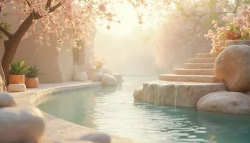 pools,hotspring,hotsprings,jacuzzis,3d render,stone fountain,zen garden,background with stones,3d background,3d rendered,spa water fountain,spa,landscape background,thermal spring,outdoor pool,idyllic,fantasy landscape,spa items,piscine,render,Photography,General,Realistic