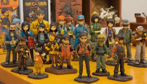 Write a heartwarming story about a group of friends who collect Kotobukiya figures.,collectible action figures,figurines,miniature figures,play figures,wooden figures,clay figures,doll figures,plug-in