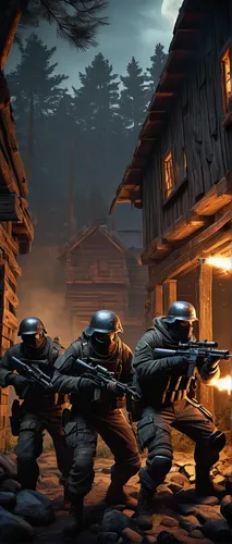 warsaw uprising,game illustration,skirmish,dusk background,blockhouse,game art,battlefield,shooter game,free fire,stalingrad,lost in war,outbreak,shootfighting,infantry,night watch,cossacks,goki,concept art,development concept,night scene,Art,Artistic Painting,Artistic Painting 48