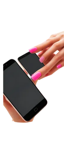 Smartphone, social media app, female hand, delicate fingers, pink nail polish, white background, slight shadow, 3/4 composition, close-up shot, soft focus, warm lighting, shallow depth of field, moder