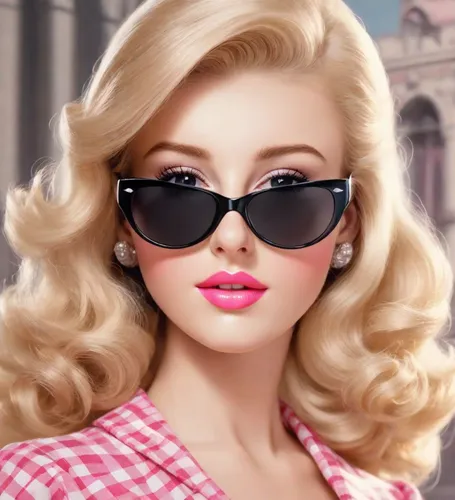 realdoll,barbie doll,50's style,marylin monroe,aviator sunglass,fashion dolls,fashion doll,barbie,eye glass accessory,eyewear,sunglasses,doll's facial features,cool blonde,ray-ban,pin up girl,sunglass,rockabilly style,pinup girl,pin up,valentine day's pin up