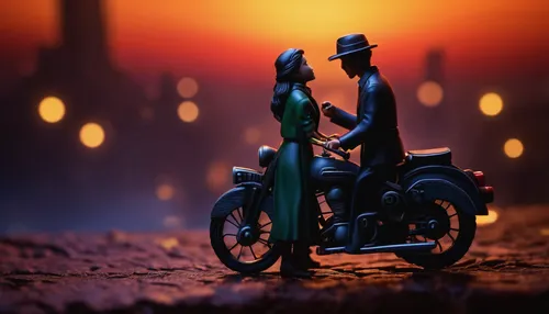 Experience a heartwarming love story set in 2023. Two souls find solace in each other amidst chaos, exploring the depths of their emotions and fighting for their relationship.,motorbike,toy motorcycle