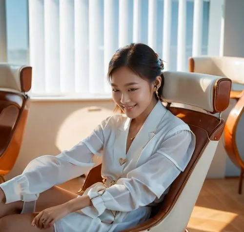 ekornes,sitting on a chair,chairwoman,girl sitting,office chair,lotte,Photography,General,Realistic