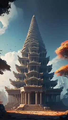 pagodas,stone pagoda,asian architecture,ancient city,temple,vimana,baan,bagan,ancient buildings,yamatai,buddhist temple,ancient house,tianxia,dojo,sanctum,stone palace,temples,citadel,gopura,ordos,Conceptual Art,Fantasy,Fantasy 02