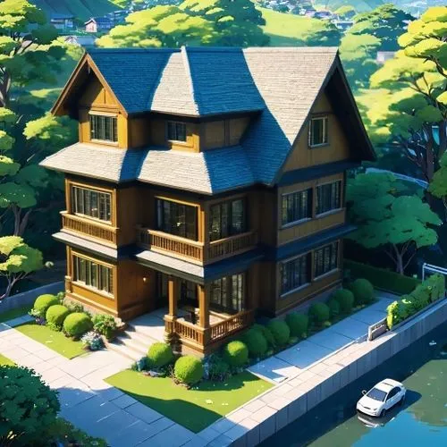 two story bungalow,small house,crispy house,studio ghibli,little house,wooden house,lonely house,beautiful home,house roofs,house with lake,house by the water,house in the mountains,build a house,apar