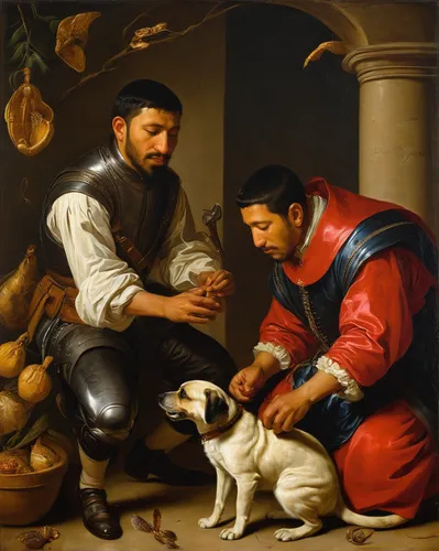 boy and dog,italian painter,winemaker,the good shepherd,east-european shepherd,tibet terrier,old english terrier,father with child,samaritan,portuguese galley,maltese,ratonero bodeguero andaluz,good shepherd,the portuguese,dogo sardesco,veterinary,working terrier,cordoba fighting dog,bull and terrier,sicilian cuisine,Art,Classical Oil Painting,Classical Oil Painting 37