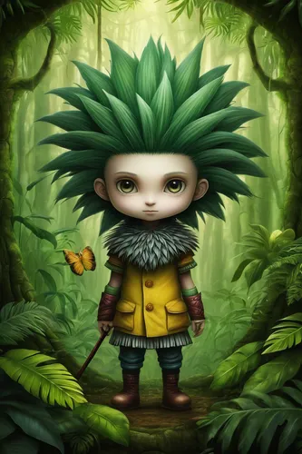 scandia gnome,hedgehog child,prickle,gnome,forest man,new world porcupine,young pineapple,garden gnome,urchin,young hedgehog,killua hunter x,forest animal,kids illustration,pineapple head,scandia gnomes,forest clover,hedgehog,prickly,pinapple,mohawk,Illustration,Abstract Fantasy,Abstract Fantasy 06