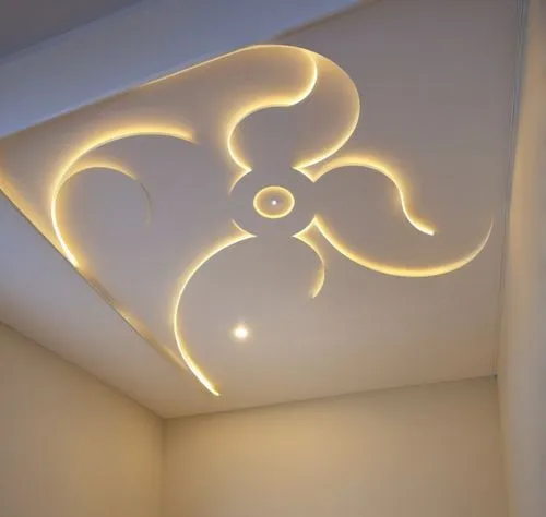 Gypsum decoration in the ceiling of a room with hidden LED lighting,an image of a ceiling design that has led lights on it,ceiling light,ceiling lamp,wall lamp,ceiling lighting,wall light,stucco ceili