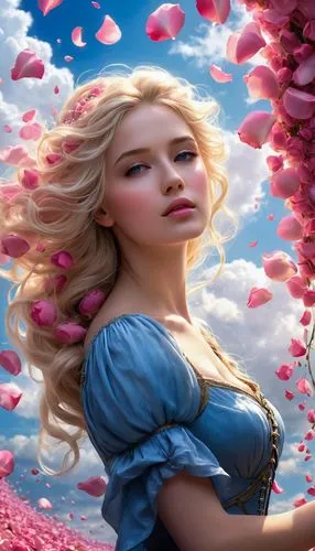 rapunzel,rose png,girl in flowers,rosa 'the fairy,sky rose,way of the roses,Conceptual Art,Fantasy,Fantasy 11