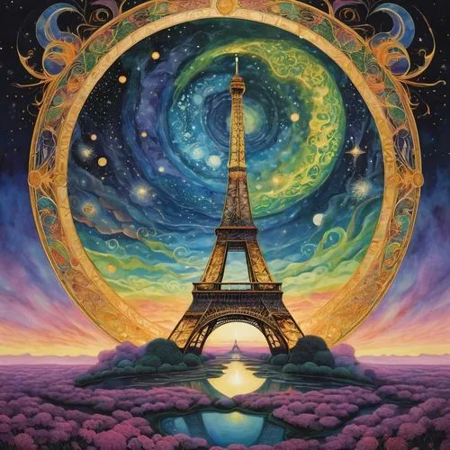 eiffel,the eiffel tower,eiffel tower,french digital background,eifel,paris,cosmopolite,parigi,dream world,world digital painting,universal exhibition of paris,universelle,monde,fantasy picture,paris clip art,lachapelle,dream art,pariz,magique,esclarmonde,Illustration,Retro,Retro 17