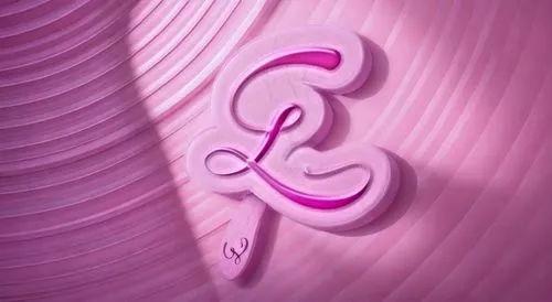 a close up of a pink paper art with letter i,lemniscate,letter e,letter l,monogram,lal,ampersand,ldd,treble clef,calligraphies,lelo,cinema 4d,lacus,swirly,letter c,swirls,tangled,decorative letters,li