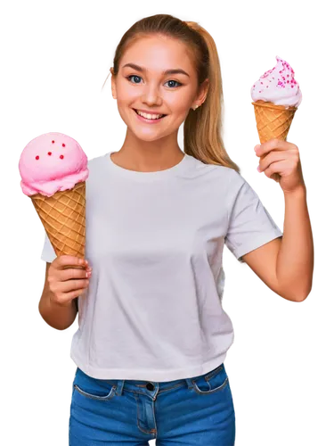 ice cream icons,woman with ice-cream,cupcake background,ice cream,ice cream cones,ice cream cone,ice creams,ice cream shop,icecream,aglycone,colored pencil background,ice cream stand,sweet ice cream,pink ice cream,portrait background,soft ice cream,girl in t-shirt,variety of ice cream,ice cream on stick,whipped ice cream,Illustration,Realistic Fantasy,Realistic Fantasy 32