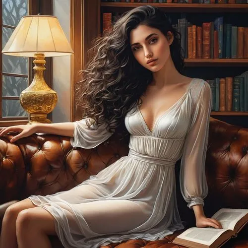 bibliophile,librarian,romantic portrait,donsky,scherfig,girl studying,Illustration,Black and White,Black and White 16