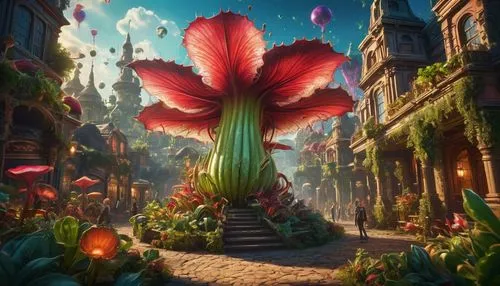 cartoon flower,fairyland,amaryllis,fairy world,3d fantasy,arrietty,Photography,General,Fantasy