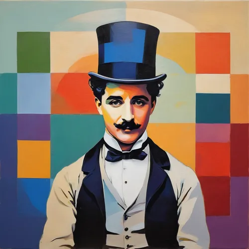 charlie chaplin,chaplin,groucho marx,wpap,gentleman icons,stovepipe hat,ringmaster,vaudeville,tesla,top hat,casement,albert einstein,italian painter,einstein,theory of relativity,meticulous painting,magician,el salvador dali,walt,enrico caruso,Illustration,Vector,Vector 07