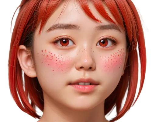 rosacea,red skin,portrait background,set of cosmetics icons,natural cosmetic,photorealistic,digital painting,woori,red plum,cosmetic,xiaoxi,doll's facial features,cinnamon girl,world digital painting,rie,3d rendered,fantasy portrait,digital art,chickenpox,polkadot,Illustration,Japanese style,Japanese Style 02