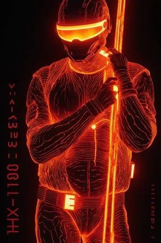 Color the drawing in post-apocalyptic, cyberpunk, vaporwave style,the neon man is holding a baseball bat,hmx,hdx,deathstroke,huxleyi,utilityman,hux,Photography,Documentary Photography,Documentary Phot