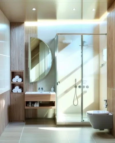 a large bathroom has a bath tub with a shower and a sink,luxury bathroom,modern minimalist bathroom,bathroom,banyo,bath room,washroom,Photography,General,Realistic