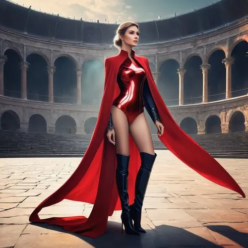 red cape,scarlet witch,red tunic,red coat,man in red dress,redcoat,Illustration,Realistic Fantasy,Realistic Fantasy 01