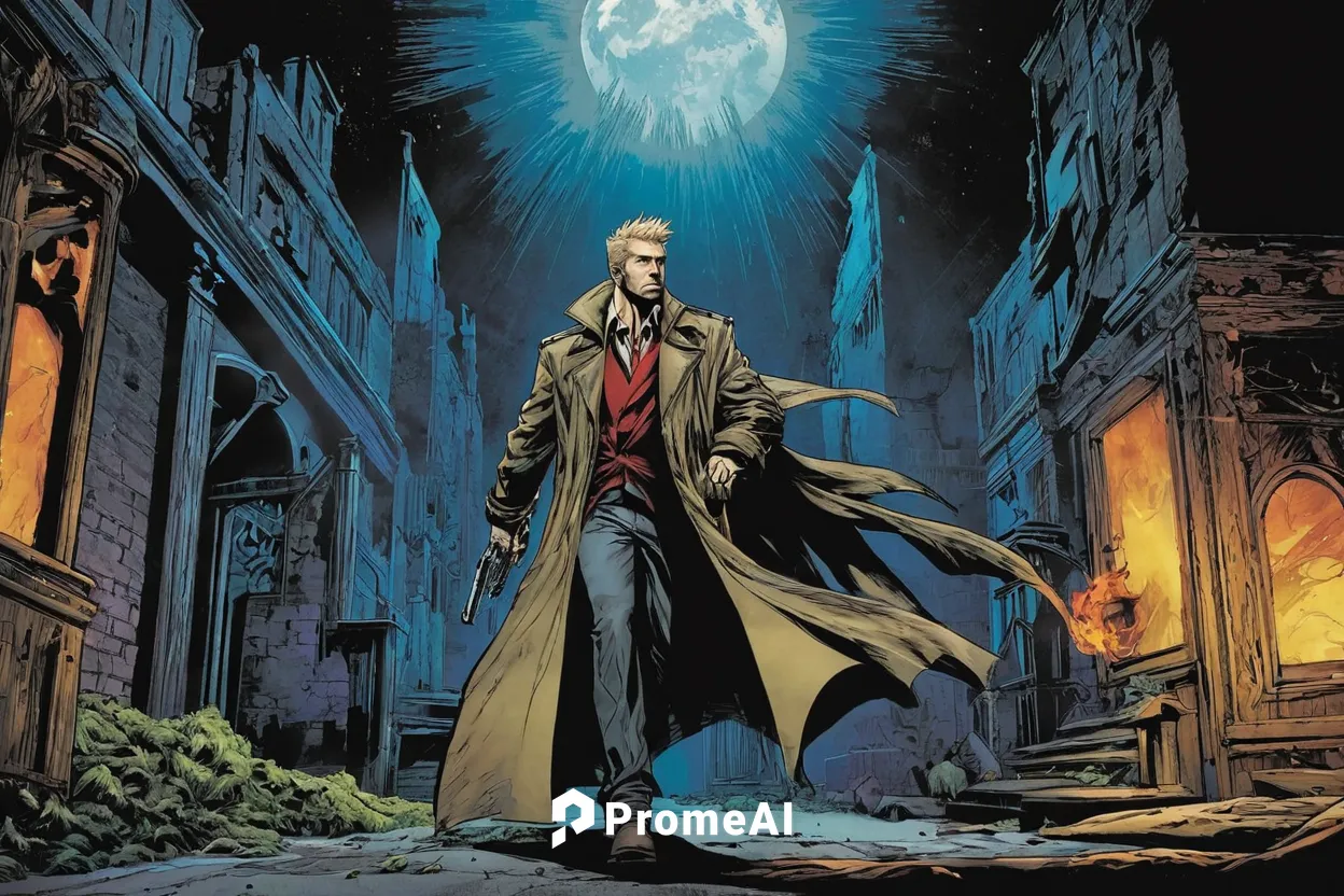 DC First Look: Hellblazer: Rise and Fall unlettered pages,star-lord peter jason quill,magus,dracula,the archangel,spawn,red hood,magneto-optical disk,hellboy,archangel,lamplighter,overcoat,dodge warlo