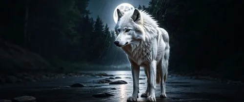 пусто,a white wolf is in the middle of a dark road,shadowfax,patronus,a white horse,white horse,equus,albino horse