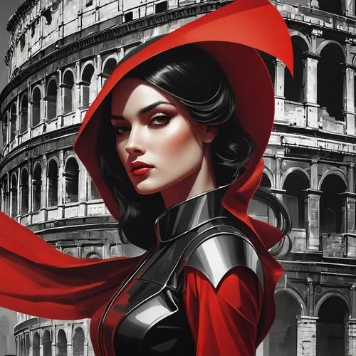 scarlet witch,red coat,lady in red,contessa,red cape,elektra,Conceptual Art,Fantasy,Fantasy 17