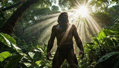 tarzan,pachamama,nature and man,man silhouette,sadhus,silhouette of man,mowgli,bonobo,indian sadhu,avatar,primitive man,forest man,people in nature,jungle,anmatjere man,sun god,sadhu,cave man,sun of jamaica,predator