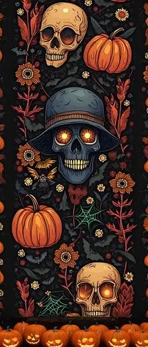 an image of a painting on canvas,halloween background,halloween border,halloween wallpaper,halloween poster,bandana background,day of the dead frame