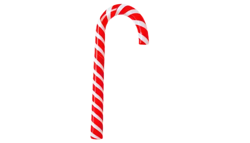 Colorful candy cane, striped pattern, red and white stripes, glossy surface, sparkles, curved shape, festive atmosphere, solo, central composition, soft focus, warm lighting, shallow depth of field, t