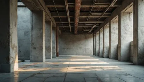 majdanek,corridors,corridor,empty interior,hallway space,hallway,empty hall,passageways,passageway,warehouse,undercroft,concrete ceiling,concrete,industrial hall,storerooms,sachsenhausen,exposed concrete,floorspace,empty factory,zumthor,Photography,General,Realistic