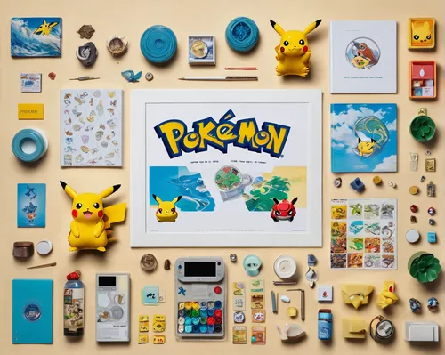 pokemon,pokémon,game pieces,kids room,pixaba,playmat,game boy accessories,play figures,blister pack,wall calendar,children's toys,nintendo ds accessories,children toys,wooden mockup,pikachu,toy blocks,lures and buy new desktop,collected game assets,plug-in figures,3d mockup,Unique,Design,Knolling