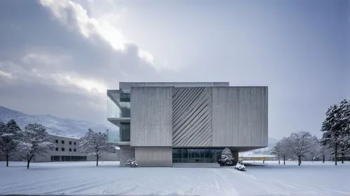 snowhotel,winter house,swiss house,chancellery,cubic house,archidaily,snow house,avalanche protection,school design,cube house,snow shelter,music conservatory,new building,modern architecture,kirrarch