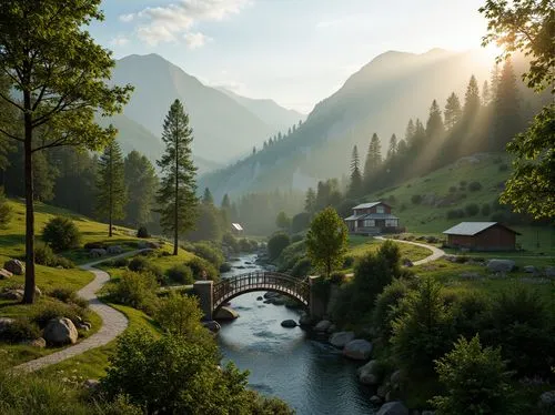 oberland,alpine village,alpine landscape,rendalen,idyllic,austria,landscape background,rivendell,valley,southeast switzerland,beautiful landscape,tyrol,mountain valley,kaprun,ilse valley,alpine region,south tyrol,riverwood,tzeltal,switzerland