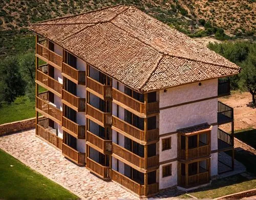 Torreon Medieval aterrazado,an old looking building has balconies and a roof,casabella,casalesi,parador,ferrabosco,palazzolo,galesi,Photography,Documentary Photography,Documentary Photography 25