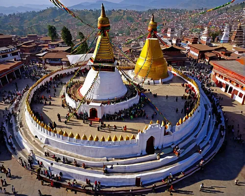 kathmandu,nepal,durbar square,myanmar,nepali npr,kuthodaw pagoda,stupa,gilnyangyi,tibetan,bhutan,thukpa,tibet,shimla,baghara baingan,saman rattanaram temple,potala,wat huay pla kung,chiang mai,chiang rai,buddhist temple complex thailand,Illustration,American Style,American Style 12