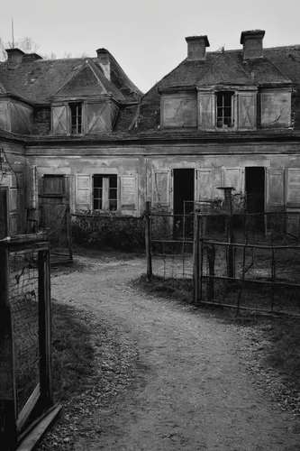 Write a suspenseful thriller where a detective investigates a series of mysterious disappearances linked to a haunted poultry farm.,oradour-sur-glane,oradour sur glane,auschwitz i,birkenau,old houses,