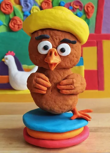 clay animation,play doh,play-doh,play dough,chicken burger,gougère,lardy cake,orange beak,rubber duckie,chicken run,bk chicken nuggets,chicken bird,polish chicken,cutout cookie,bert,stylized macaron,plasticine,easter chick,pan de coco,petit gâteau,Unique,3D,Clay