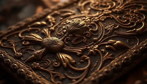 filigree,leather texture,antique background,carved wood,intricacy,gold filigree,scrollwork,ornate,brocade,embossed rosewood,antiqued,goldwork,mandelbulb,intricate,intricately,baroque,embossed,ornamented,damask,detail shot,Photography,General,Realistic