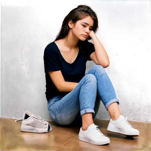 girl sitting,depressed woman,holding shoes,worried girl,teenager shoes,relaxed young girl,blue shoes,woman sitting,linen shoes,athletic shoes,women's shoes,anxiety disorder,women shoes,teen,stop teenager suicide,plimsoll shoe,used shoes,girl on a white background,shoes icon,sports shoes,Illustration,Vector,Vector 10