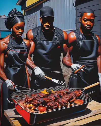 anticuchos,barbecue,bbq,grilling,cooks,barbeque,barbeque grill,painted grilled,pork barbecue,goat meat,grilled food,chefs,cookout,skewers,barbecue torches,suya,marination,beef grilled,grilled,butcher shop,Art,Artistic Painting,Artistic Painting 34