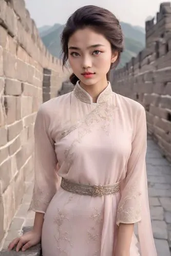 yifei,hanbok,qipao,xiaofei,xiaohong,cheongsam,feifei,xiaojie,yingjie,xiaotong,xiaoqing,yangmei,zhaowen,girl in a historic way,baiyue,mandu,badaling,goryeo,xiaomei,xiaohui,Photography,Realistic