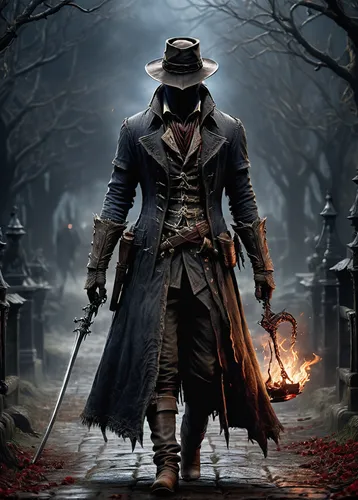 scarecrow,dodge warlock,hatter,halloween background,grimm reaper,grim reaper,guy fawkes,halloween poster,undertaker,gamekeeper,the wanderer,scythe,play escape game live and win,pilgrim,assassins,assassin,massively multiplayer online role-playing game,chasseur,undead warlock,game illustration,Photography,General,Cinematic