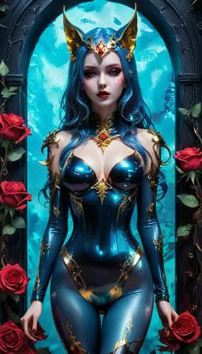 barda,fantasy woman,morgana,lilandra,lalazarian,blue enchantress,mera,hela,sirena,catwoman,goddess of justice,carmelita,diana,bastet,liliana,baoshun,fantasy portrait,masquerade,emperatriz,fantasia,Conceptual Art,Daily,Daily 21